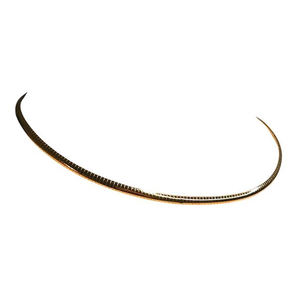 Vintage Gold Tone Omega Chain Collar Length Necklace - Picture 3 of 5